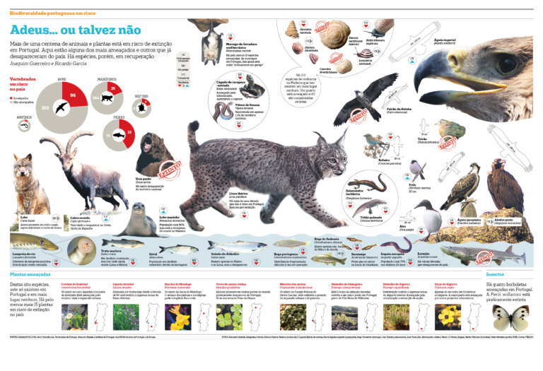 Biodiversidade portuguesa em risco (in sup. Dia da Terra, Público) Poster destacável - páginas centrais